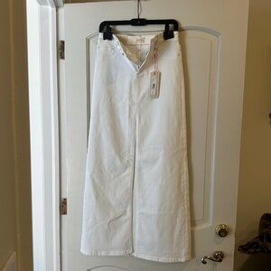 Alice + Olivia White Denim Maxi Skirt -  Size 26